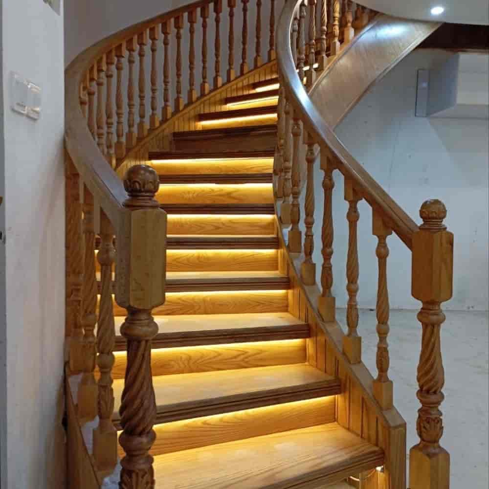 Wooden screw staircase